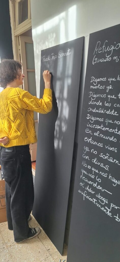 "Writer working in the studio at Residencia Corazón, La Plata, Argentina"